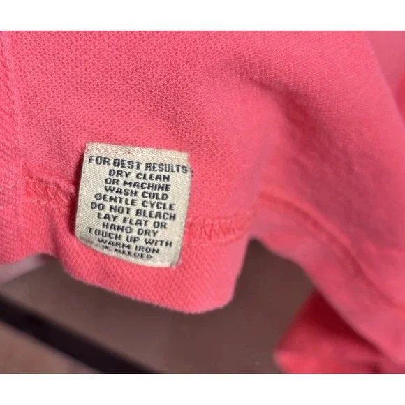 Peter Millar Sea Island Polo Golf Shirt Mens XL Sun Washed Mesh Salmon Embroider - Picture 6 of 6